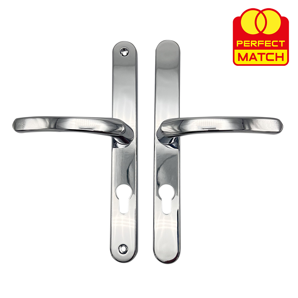 TSS Lever Lever UPVC Multipoint Door Handles - 70mm PZ - Sprung - 240mm Screw Centres