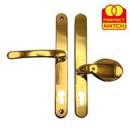 TSS Lever Moveable Pad Offset UPVC Multipoint Door Handles - 92/62mm PZ - Sprung - 240mm Screw Centres