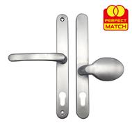 TSS Lever Moveable Pad Offset UPVC Multipoint Door Handles - 92/62mm PZ - Sprung - 240mm Screw Centres
