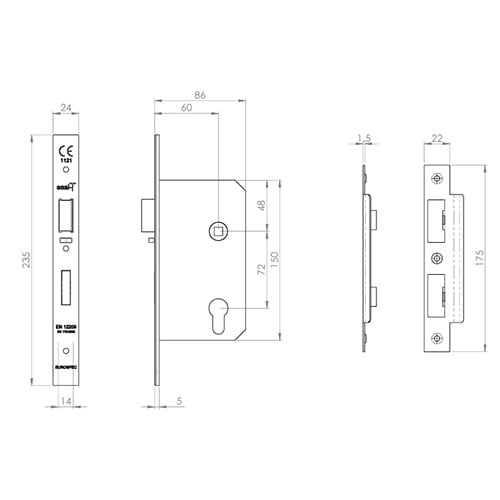 Easi-T Din Euro Profile Escape Lock