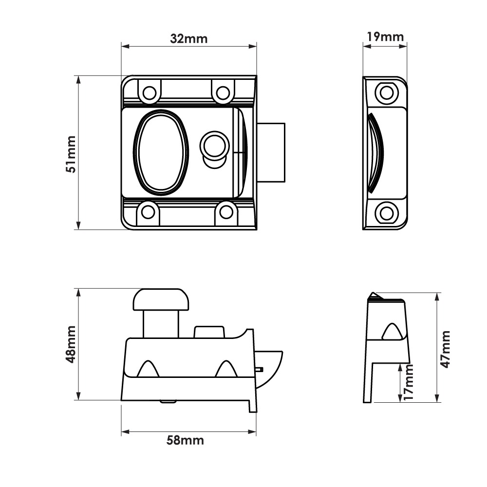 TSS 6 Pin Traditional Nightlatch