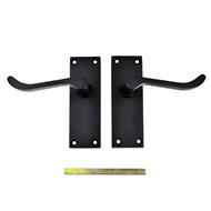 TSS Black Victorian Scroll Lever On Plate Furniture