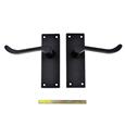 TSS Black Victorian Scroll Lever On Plate Furniture