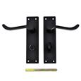TSS Black Victorian Scroll Lever On Plate Furniture