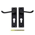 TSS Black Victorian Scroll Lever On Plate Furniture
