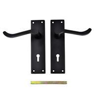 TSS Black Victorian Scroll Lever On Plate Furniture