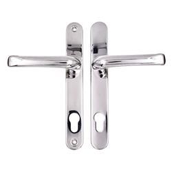 TSS Grade 304 Stainless Steel Lever Lever UPVC Multipoint Door Handles - 92mm PZ Sprung 210mm Screw Centres			
