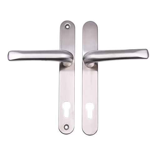 TSS Grade 304 Stainless Steel Lever Lever UPVC Multipoint Door Handles - 92mm PZ Sprung 210mm Screw Centres			