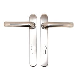 TSS Grade 304 Stainless Steel Lever Lever UPVC Multipoint Door Handles - 92mm PZ Sprung 122mm Screw Centres	