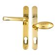 TSS Grade 304 Stainless Steel Lever Moveable Pad Offset UPVC Multipoint Door Handles - 92/62mm PZ Sprung 210mm Screw Centres
