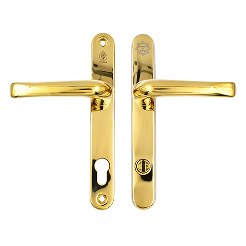 TSS TS007 2 Star Grade 304 Stainless Steel Lever Lever UPVC Multipoint Door Handles - 92mm PZ Sprung 210mm Screw Centres