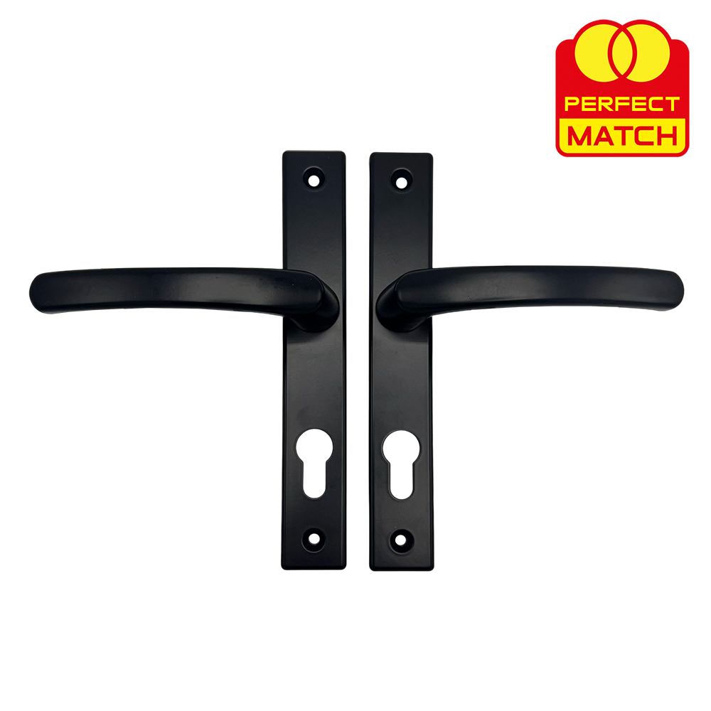 TSS Lever Lever UPVC Multipoint Door Handles - 70mm PZ - Sprung - 180mm Screw Centres - 7mm Follower