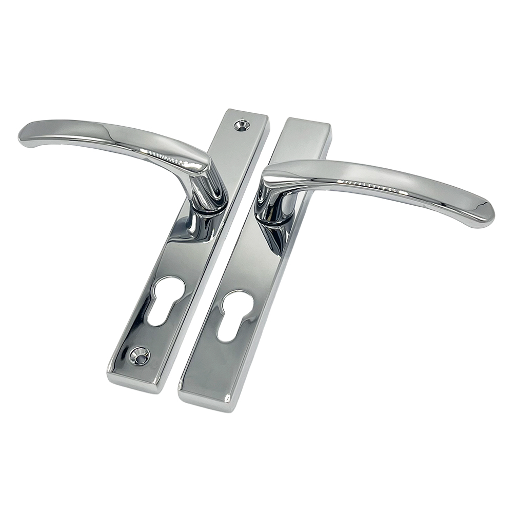 TSS Lever Lever UPVC Multipoint Door Handles - 70mm PZ - Sprung - 180mm Screw Centres - 7mm Follower
