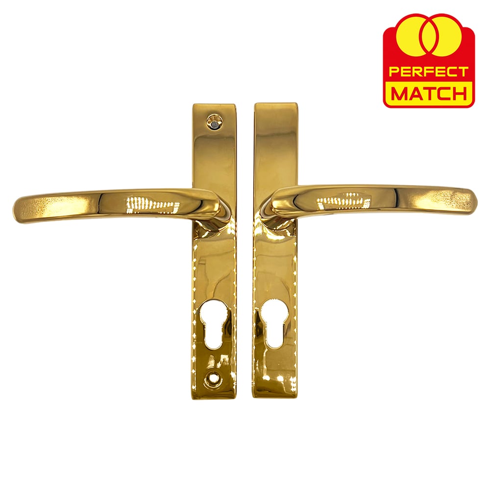 TSS Lever Lever UPVC Multipoint Door Handles - 70mm PZ - Sprung - 180mm Screw Centres - 7mm Follower