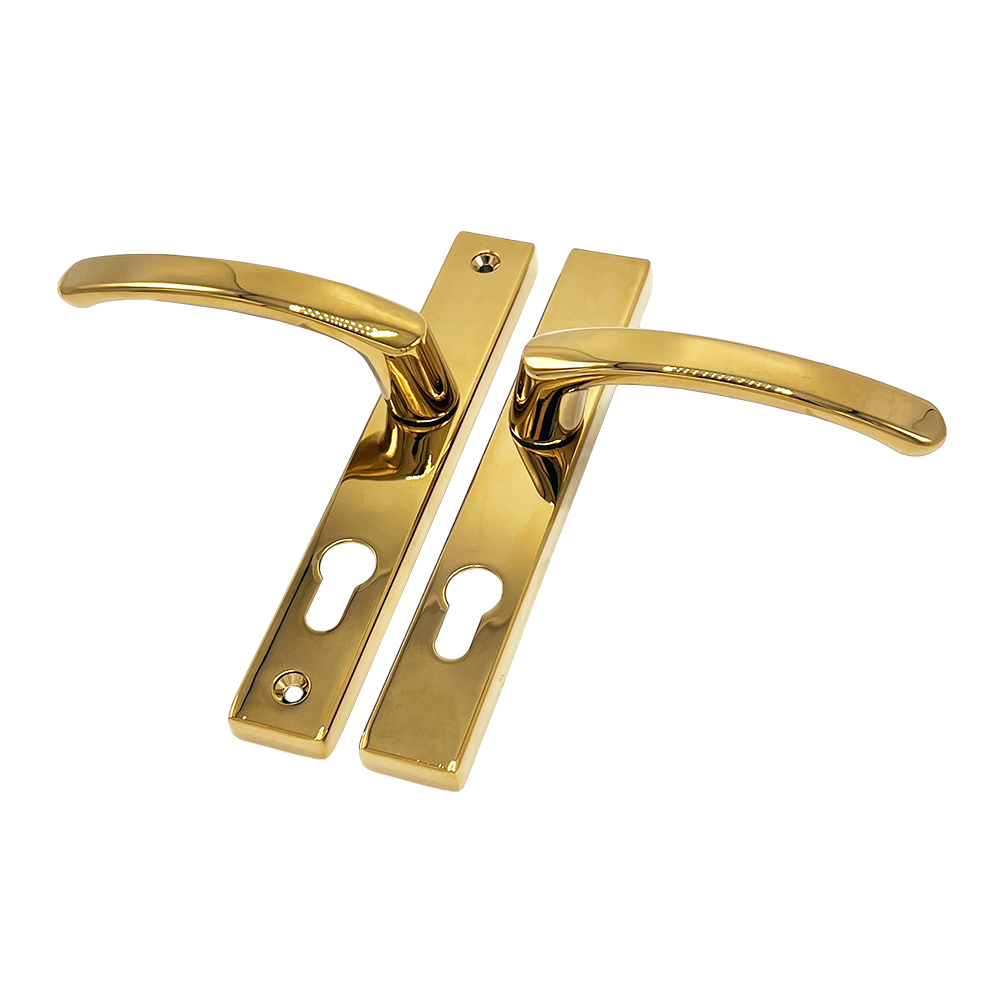 TSS Lever Lever UPVC Multipoint Door Handles - 70mm PZ - Sprung - 180mm Screw Centres - 7mm Follower