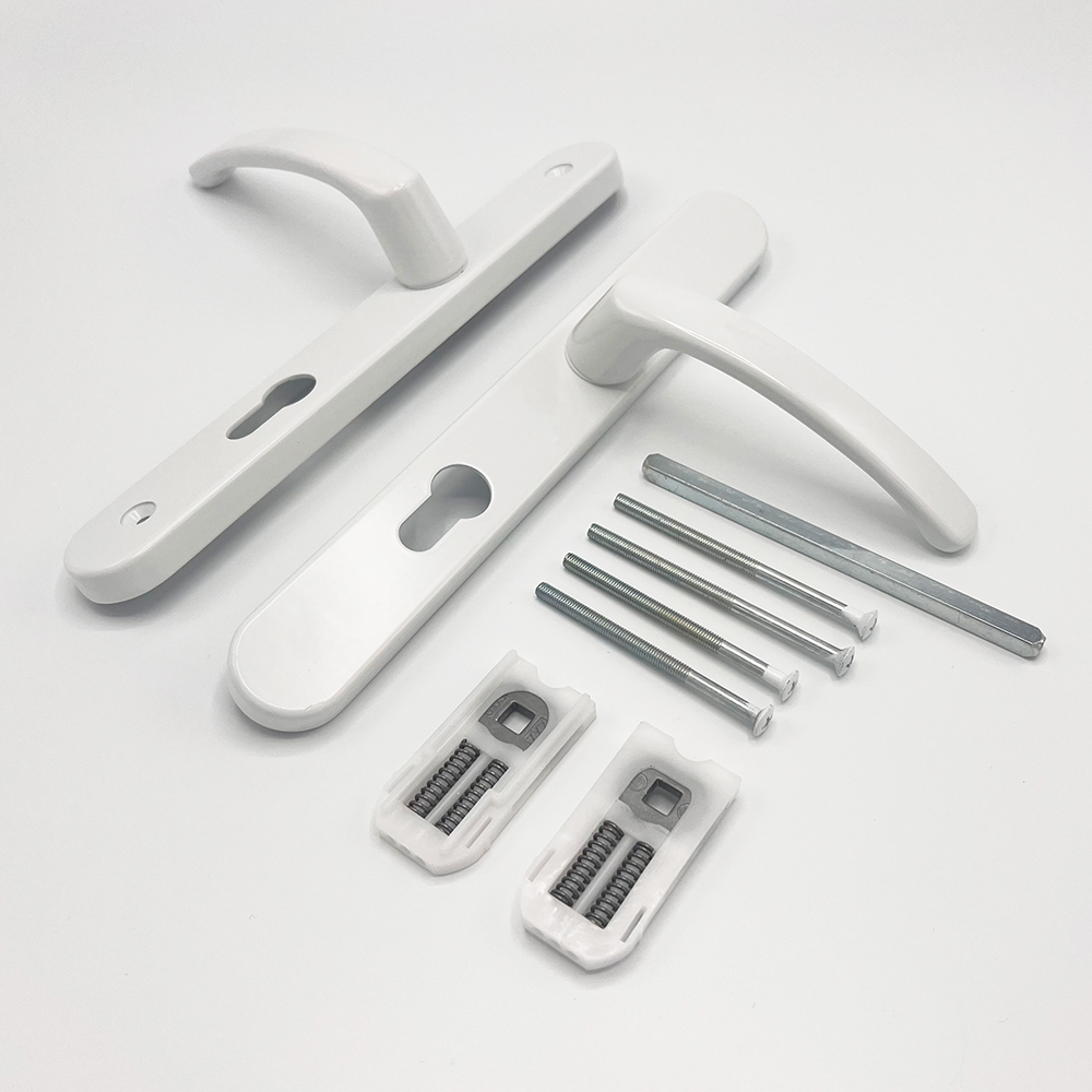 TSS Lever Lever UPVC Multipoint Door Handles - 70mm PZ - Sprung - 200mm Screw Centres - 7mm Follower