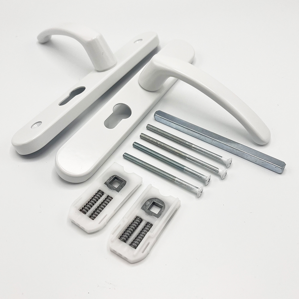 TSS Lever Lever UPVC Multipoint Door Handles - 48mm PZ - Sprung - 160mm Screw Centres