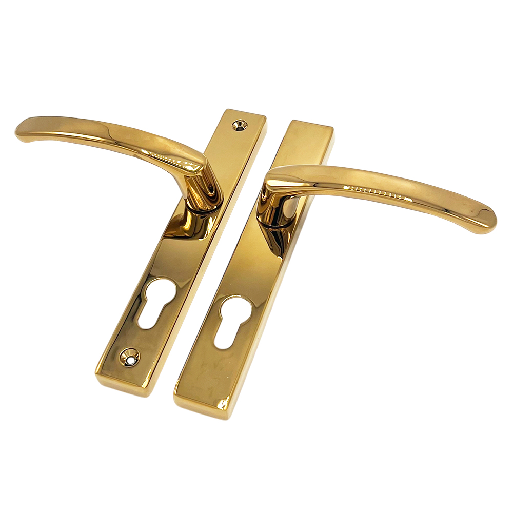 TSS Lever Lever UPVC Multipoint Door Handles - 72mm PZ - Sprung - 180mm Screw Centres