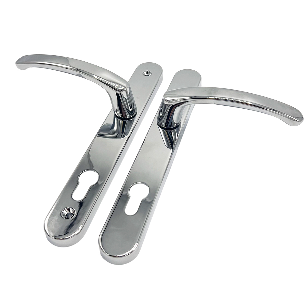TSS Lever Lever UPVC Multipoint Door Handles - 92mm PZ - Sprung - 200mm Screw Centres