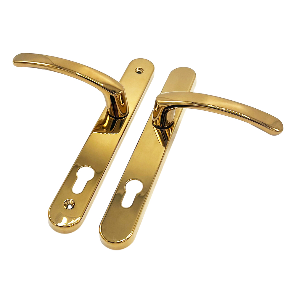 TSS Lever Lever UPVC Multipoint Door Handles - 92mm PZ - Sprung - 200mm Screw Centres