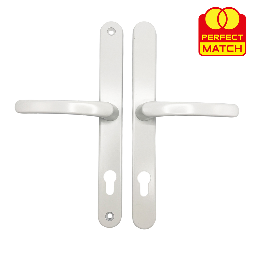TSS Lever Lever Universal UPVC Multipoint Door Handles - 92mm PZ - Sprung - 264mm Screw Centres 
