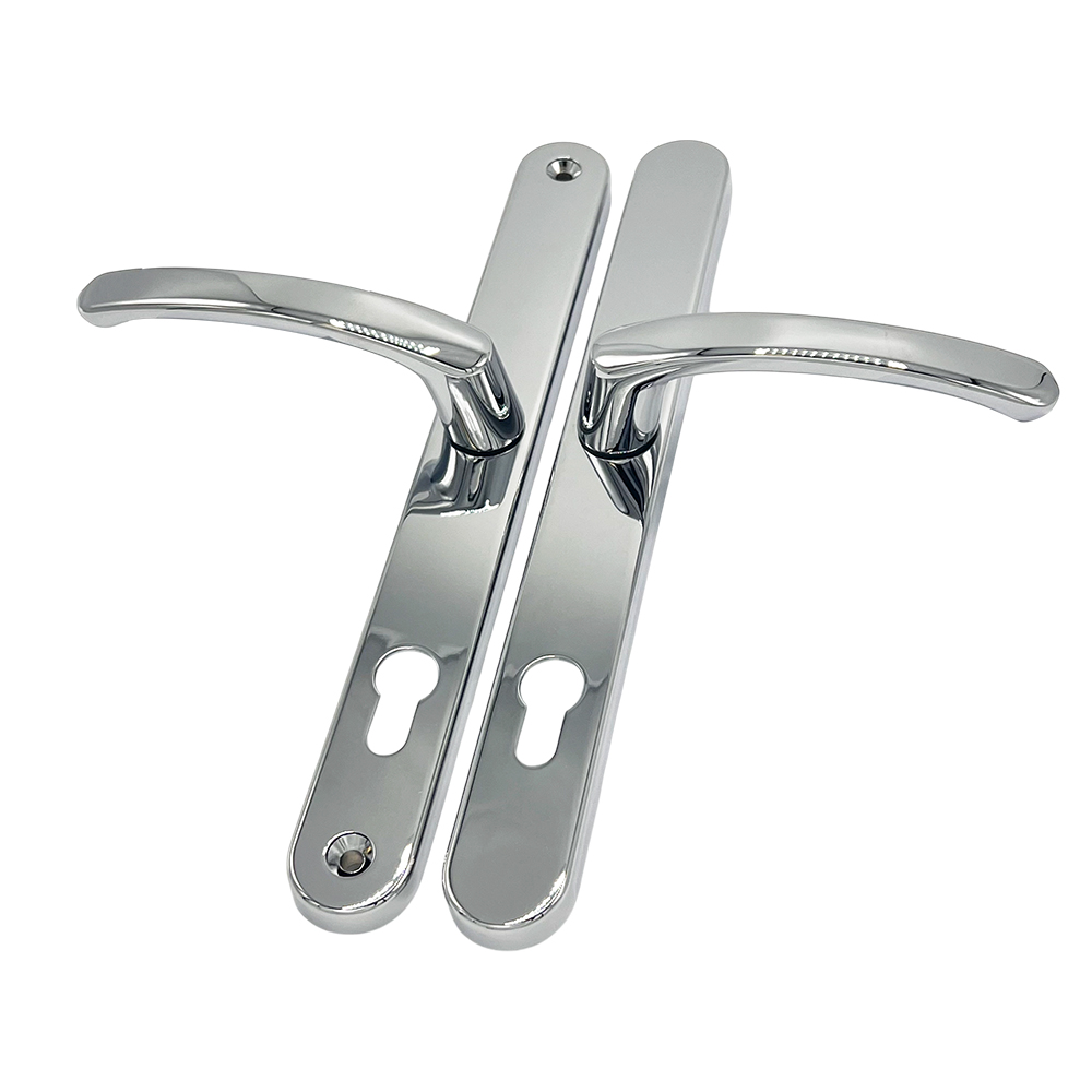 TSS Lever Lever Universal UPVC Multipoint Door Handles - 92mm PZ - Sprung - 264mm Screw Centres 