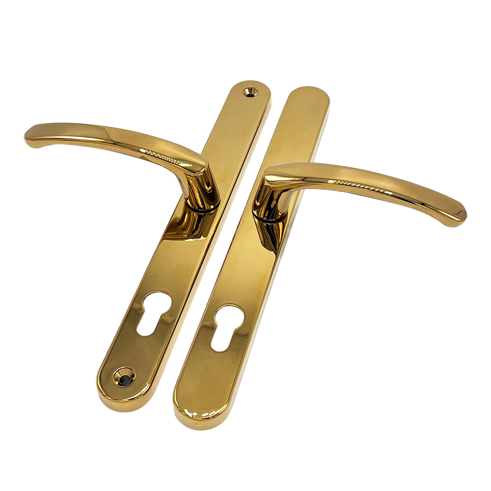 TSS Lever Lever Universal UPVC Multipoint Door Handles - 92mm PZ - Sprung - 264mm Screw Centres 