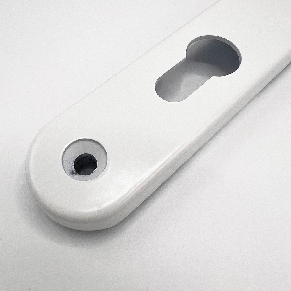 TSS Universal Lever Moveable Pad Offset UPVC Multipoint Door Handles - 92/62mm PZ - Sprung - 264mm Screw Centres