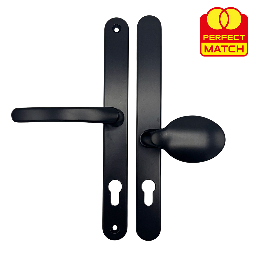 TSS Universal Lever Moveable Pad Offset UPVC Multipoint Door Handles - 92/62mm PZ - Sprung - 264mm Screw Centres