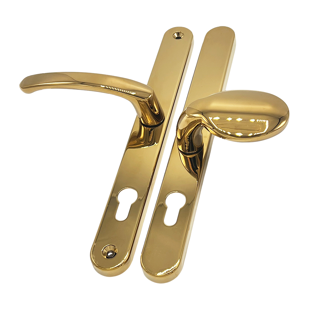 TSS Universal Lever Moveable Pad Offset UPVC Multipoint Door Handles - 92/62mm PZ - Sprung - 264mm Screw Centres
