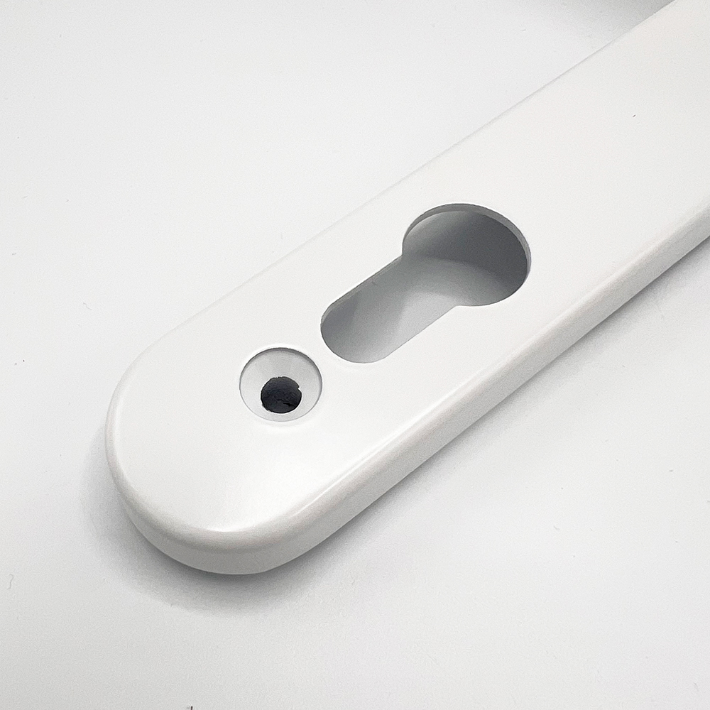 TSS Offset Lever Moveable Pad Multipoint Door Handles - 95/65mm PZ - Sprung - 200mm Screw Centres