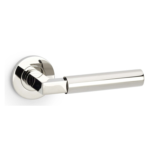 Alexander & Wilks AW201PNPVD Hurricane Plain Lever On Round Rose - Polished Nickel PVD (LEAD TIME: 2-3 DAYS)