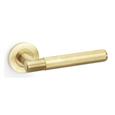 Alexander & Wilks AW220SBPVD Spitfire Knurled Lever On Round Rose - Satin Brass PVD (LEAD TIME: 2-3 DAYS)