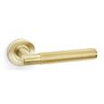 Alexander & Wilks AW222SBPVD Spitfire Reeded Lever On Round Rose - Satin Brass PVD (LEAD TIME: 2-3 DAYS)