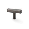 Alexander & Wilks AW801-55-DBZPVD Crispin Knurled T Bar Cupboard Knob - Dark Bronze PVD (LEAD TIME: 2-3 DAYS)