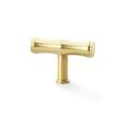 Alexander & Wilks AW801B-55-SBPVD Crispin Bamboo T Bar Cupboard Knob - Satin Brass PVD (LEAD TIME: 2-3 DAYS)