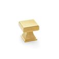 Alexander & Wilks AW806-30-SBPVD Jesper Square Cupboard Knob - Satin Brass PVD (LEAD TIME: 2-3 DAYS)