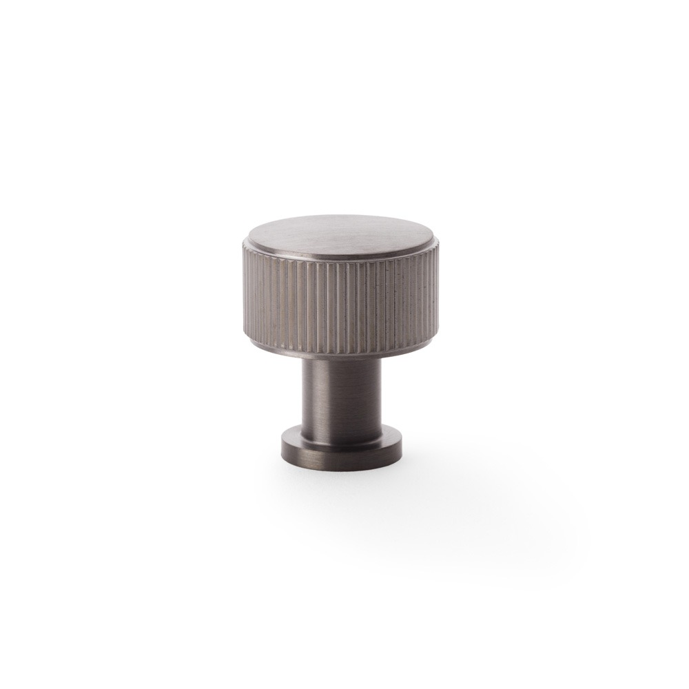 Alexander & Wilks AW807R-29-DBZPVD Lucia Reeded Cupboard Knob - Dark Bronze PVD 29mm (LEAD TIME: 2-3 DAYS)