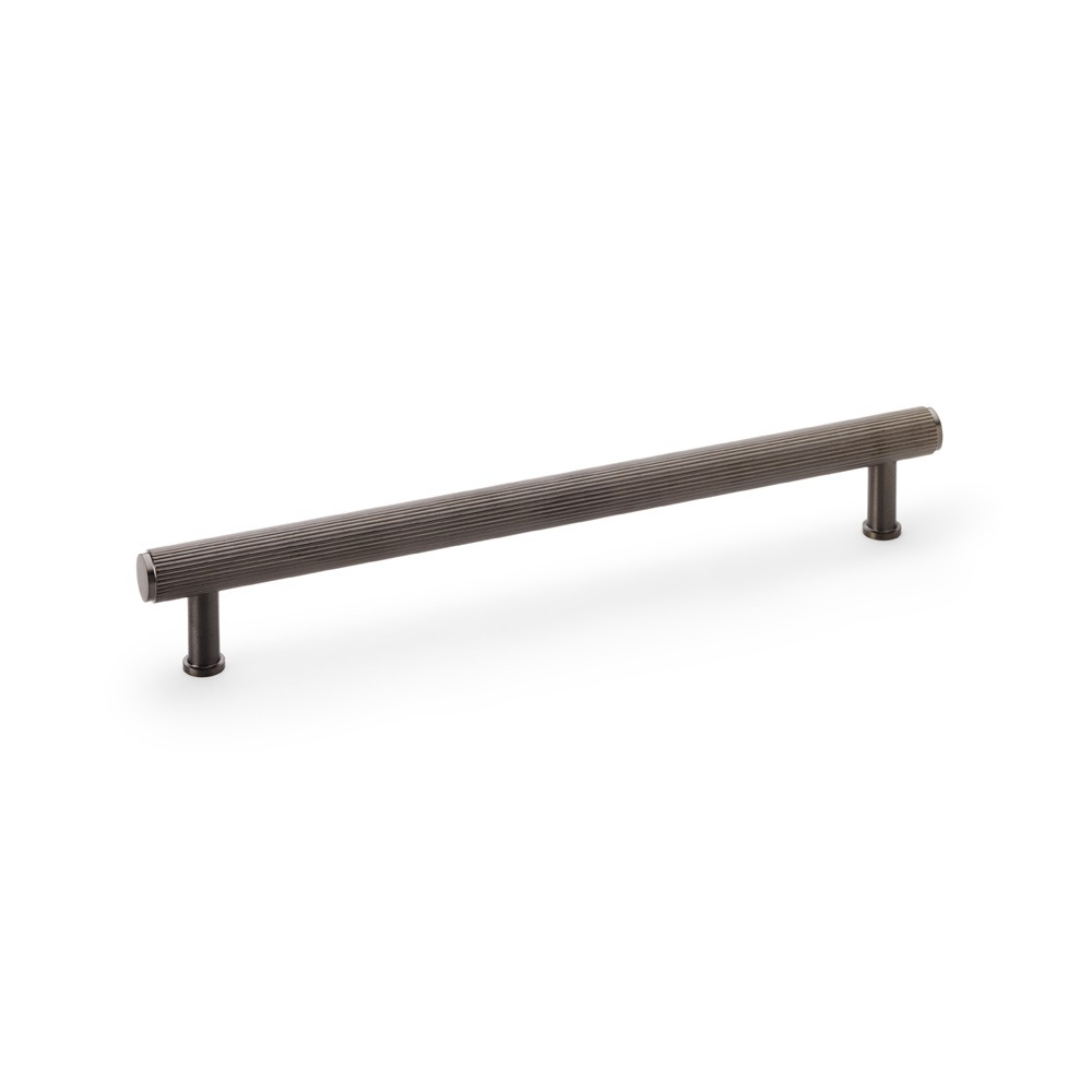 Alexander & Wilks AW809R-224-DBZPVD Crispin Reeded T Bar Cupboard Pull Handle - Dark Bronze PVD 224mm (LEAD TIME: 2-3 DAYS)