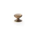 Alexander & Wilks AW825-25-AB Waltz Round Cupboard Knob On Stepped Rose - Antique Brass Knob 25mm (LEAD TIME: 2-3 DAYS)