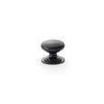 Alexander & Wilks AW825-25-BL Waltz Round Cupboard Knob On Stepped Rose Black Knob 25mm (LEAD TIME: 2-3 DAYS)