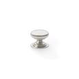 Alexander & Wilks AW825-25-SN Waltz Round Cupboard Knob On Stepped Rose - Satin Nickel Knob 25mm (LEAD TIME: 2-3 DAYS)