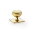 Alexander & Wilks AW826-34-SBPVD Quantock Cupboard Knob On Square Backplate - Satin Brass PVD (LEAD TIME: 2-3 DAYS)