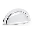 Alexander & Wilks AW903PC Bardom Ridged Cabinet Cup Pull - Polished Chrome (LEAD TIME: 2-3 DAYS)