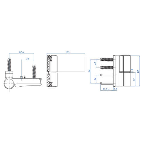 Haps P800 Series Flag Hinge for UPVC Doors