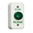 CQR AEB18/DR Surface Mounted Narrow Plastic Green Dome Button - Legend "Door Release" (LEAD TIME: 2-3 DAYS)