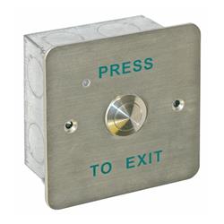 CQR AEB2 Flush Exit Button With 19mm Button NO/NC - Legend "Press To Exit" - Stainless Steel (LEAD TIME: 2-3 DAYS)