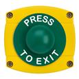 CQR AEB41 IP66 Yellow/Green Surface Box With Momentary Green Dome - Legend "Press To Exit" (LEAD TIME: 2-3 DAYS)