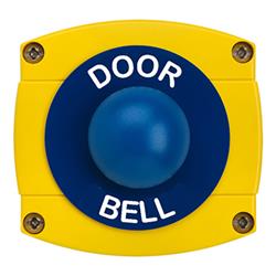 CQR AEB48 IP66 Yellow/Blue Surface Box With Momentary Blue Dome - Legend Door Bell (LEAD TIME: 2-3 DAYS)