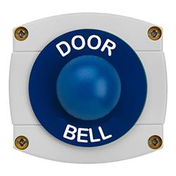 CQR AEB50 IP66 Grey/Blue Surface Box With Momentary Blue Dome - Legend "Door Bell" (LEAD TIME: 2-3 DAYS)